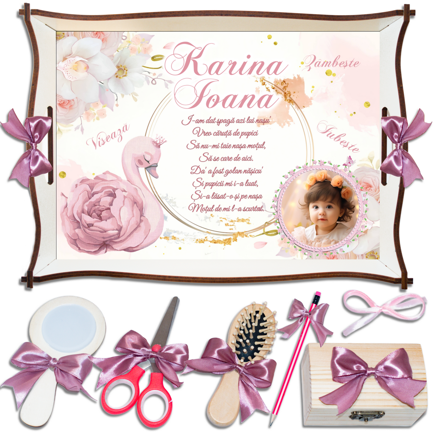 Lebada Gratioasa • Tavita de Mot Fete • Personalizata