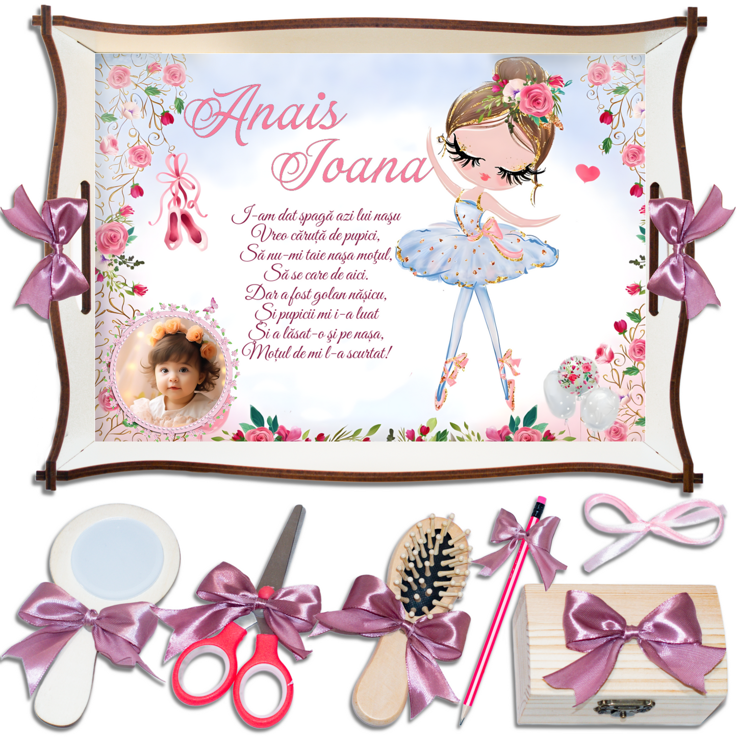 Balerina Dansatoare• Tavita de Mot Fete • Personalizata