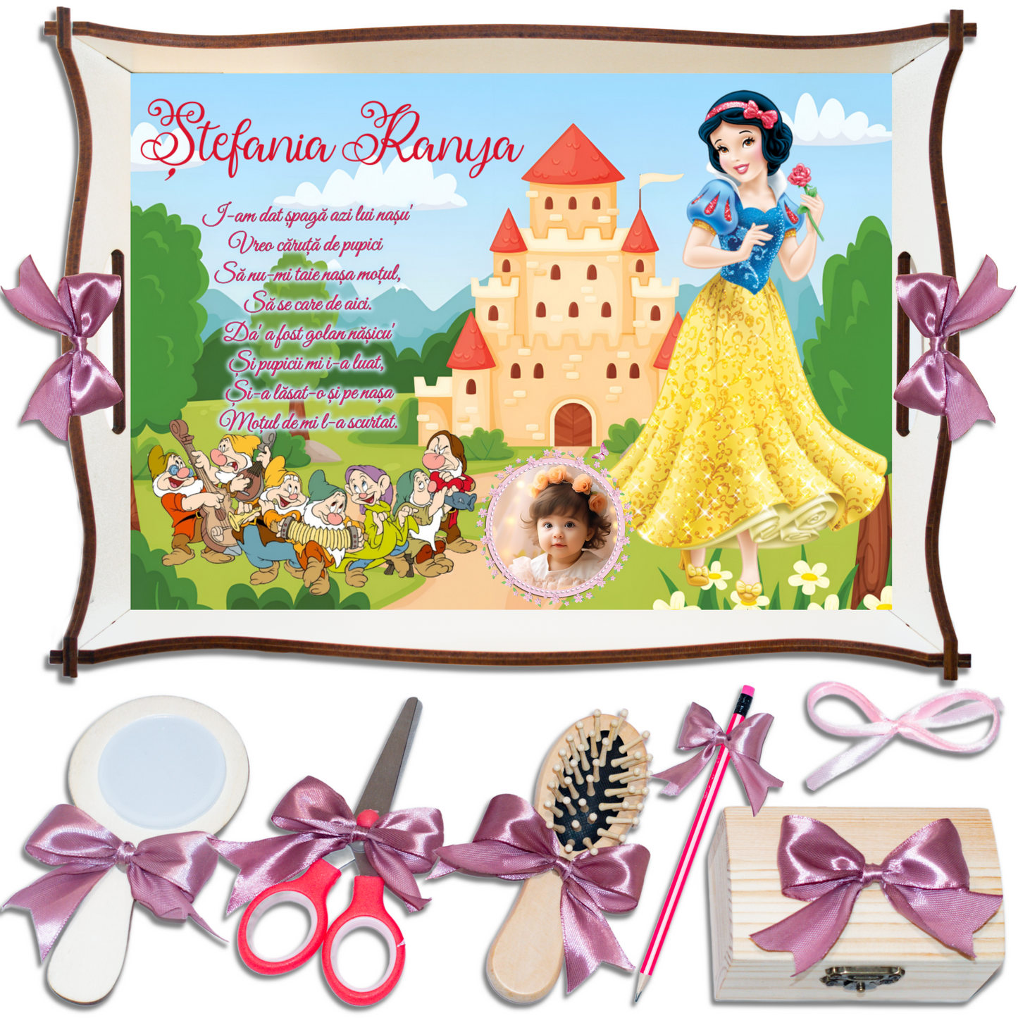 Alba ca Zapada • Tavita de Mot Fete • Personalizata