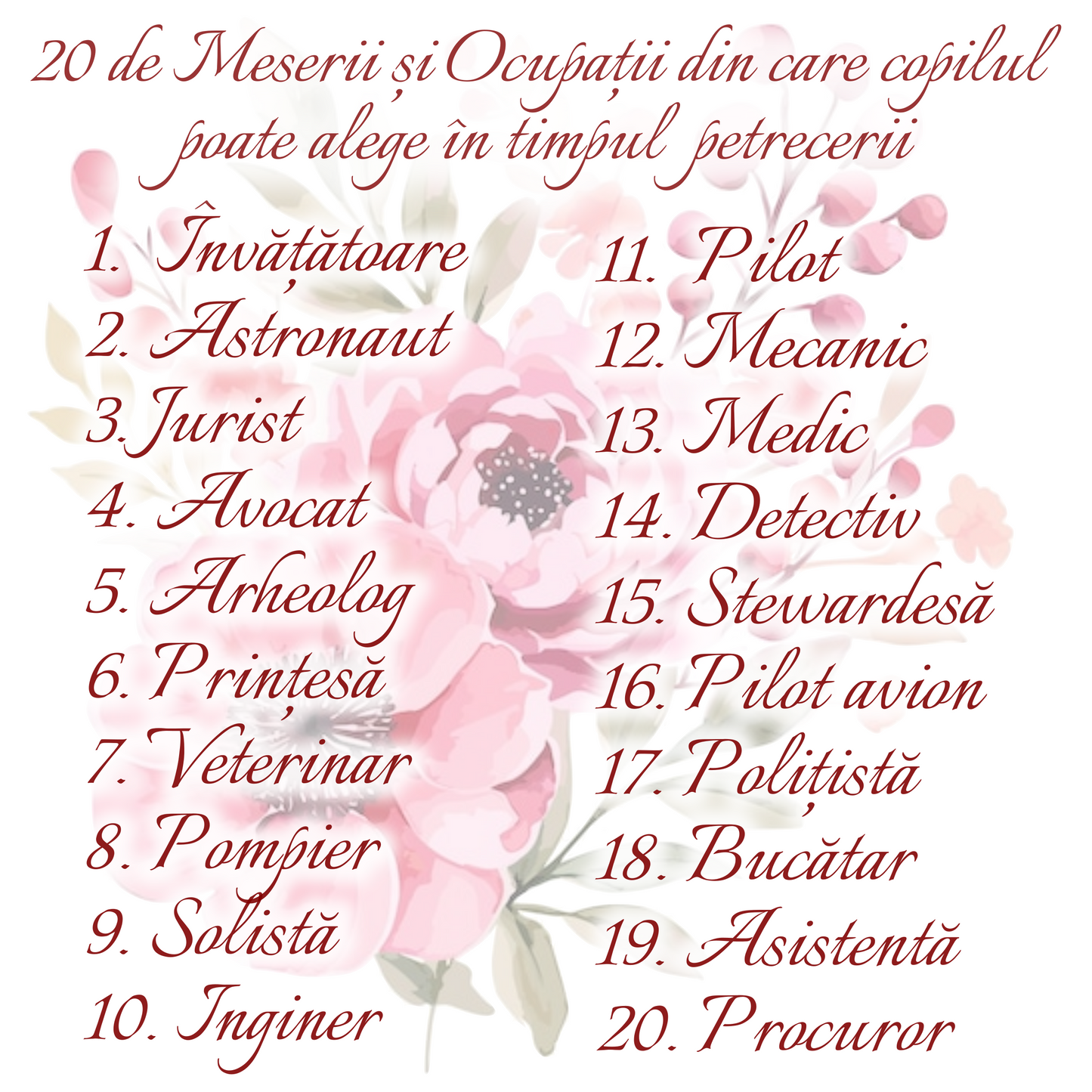 Puzzle din lemn cu Meserii pentru Tava de mot, 20 piese cu Meserii si Ocupatii Pentru Fete, Interactiv, 3 Magneti auto-adezivi,
