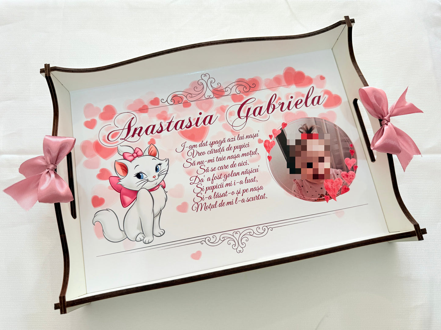 Pisica Marie • Tavita de Mot Fete • Personalizata