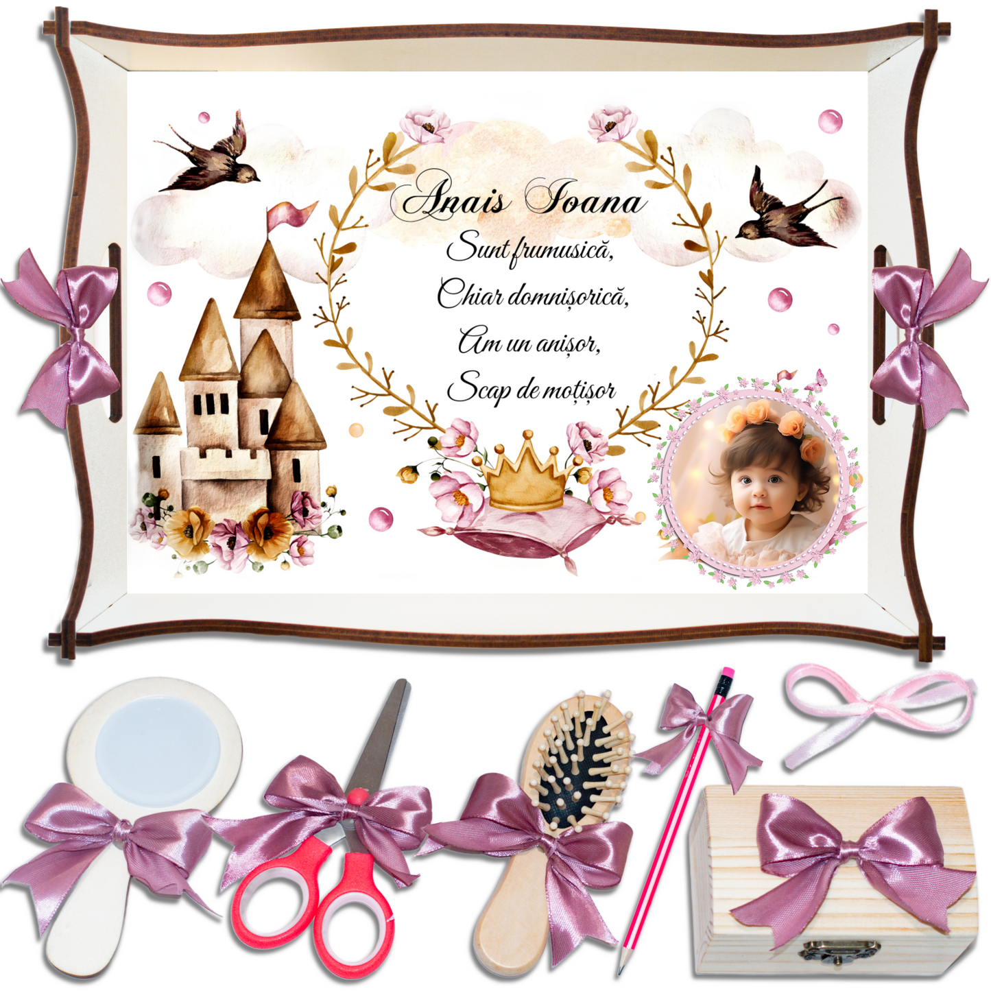 Castel de Poveste • Tavita de Mot Fete • Personalizata
