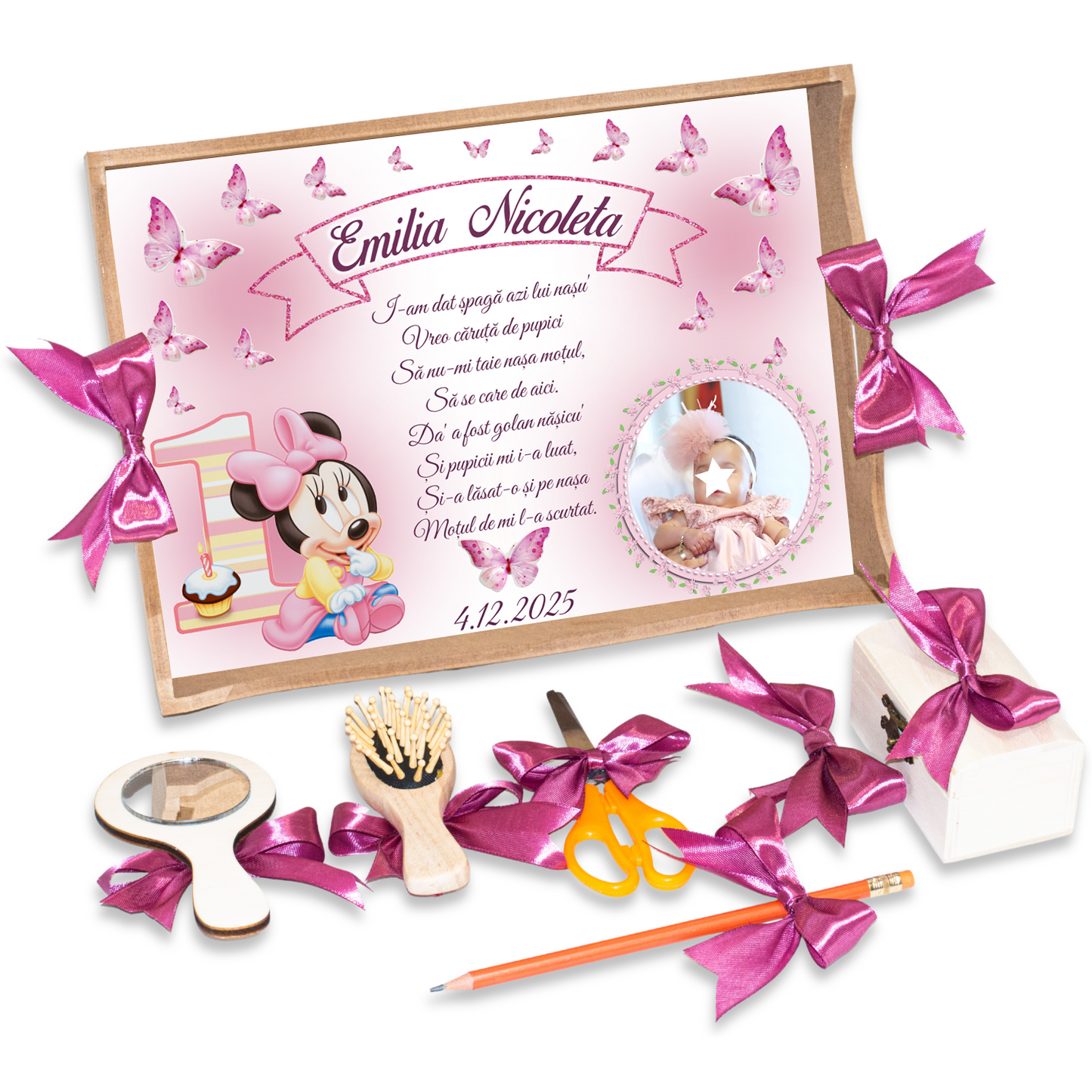 Minnie Mouse • Tavita de Mot Fete • Personalizata