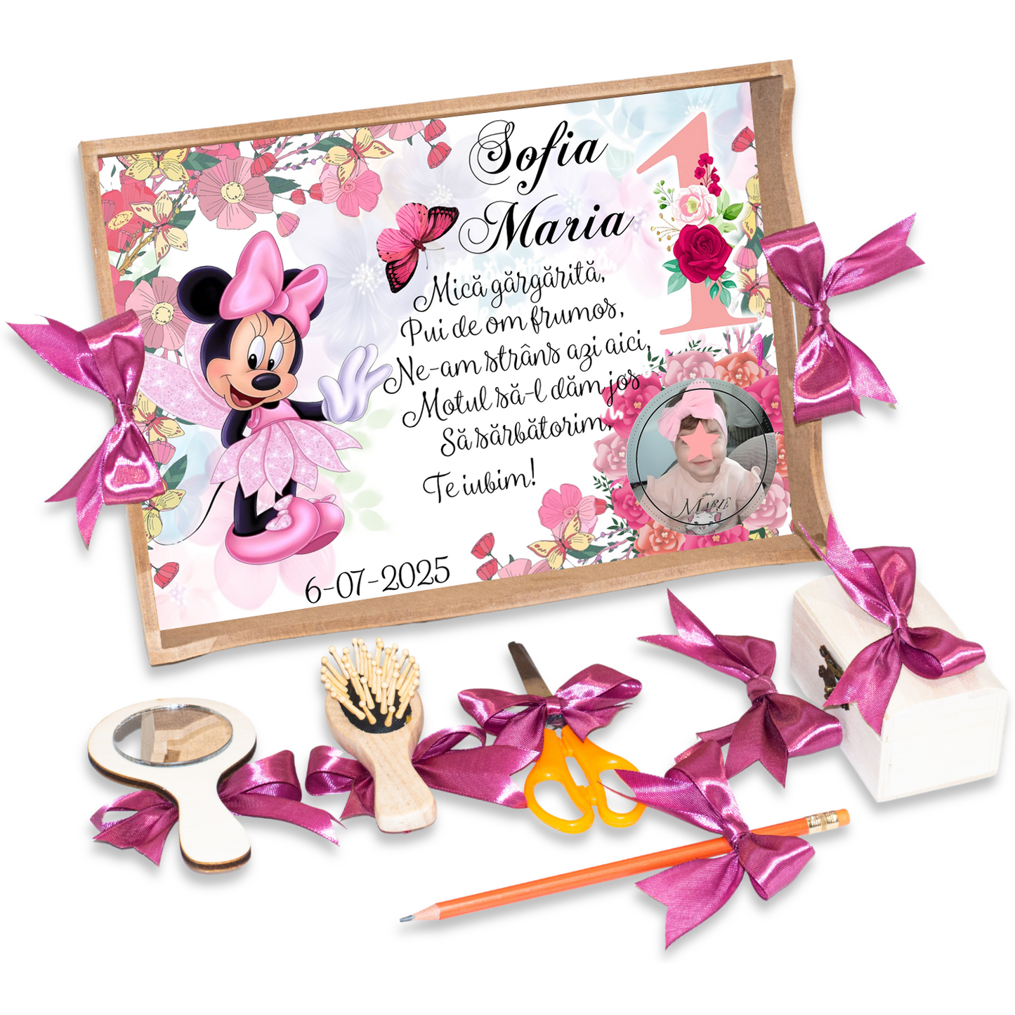 Minnie Mouse Zana • Tavita de Mot Fete • Personalizata