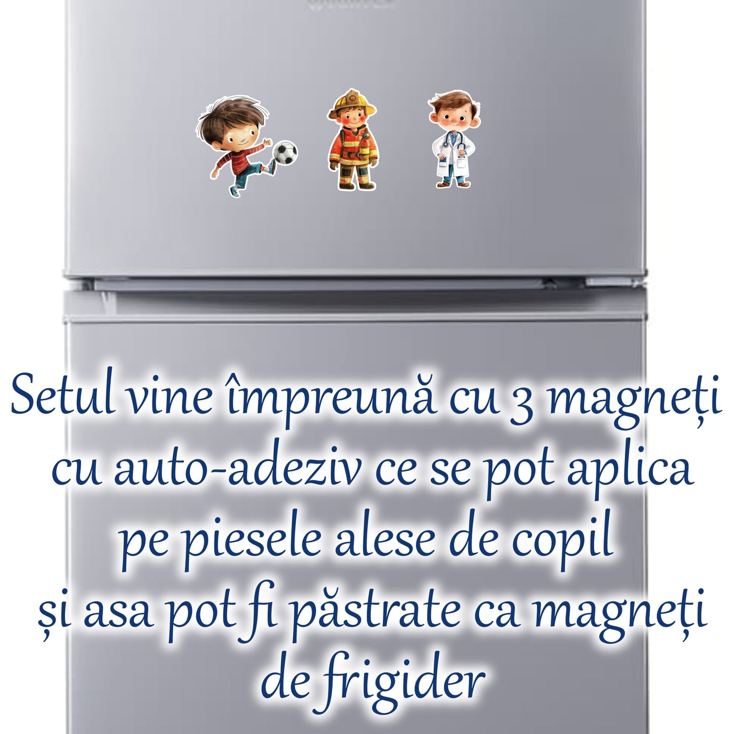 Puzzle din lemn cu Meserii pentru Tava de mot, 20 piese cu Meserii si Ocupatii Pentru Baieti, Interactiv, 3 Magneti auto-adezivi,