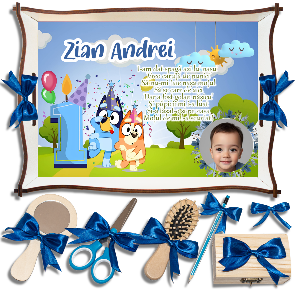 Bluey si Bingo Tavita de Mot Baieti Personalizata