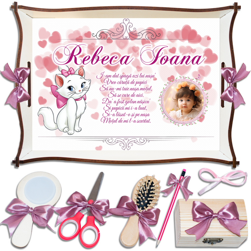 Pisica Marie • Tavita de Mot Fete • Personalizata