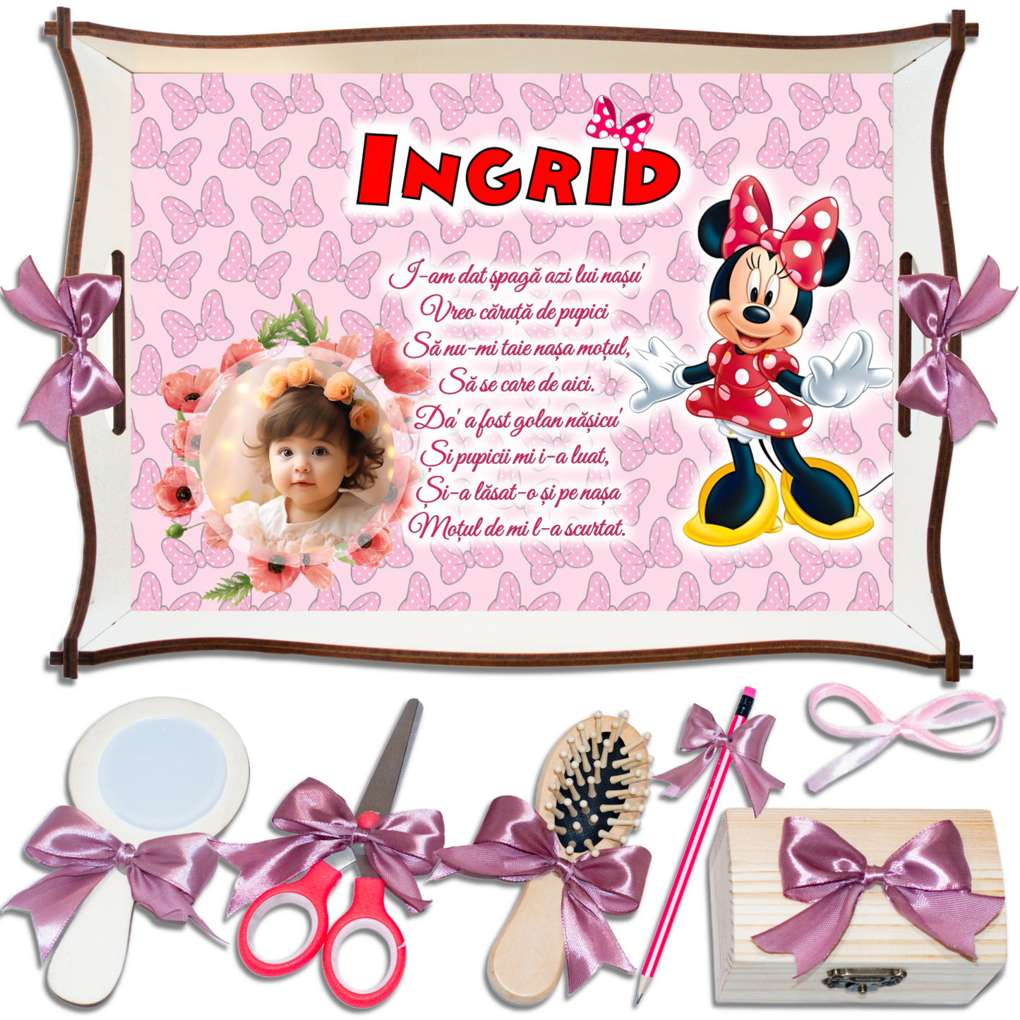 Minnie Mouse • Tavita de Mot Fete • Personalizata