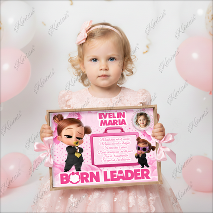 Set Taiere Mot Boss Baby Girl Pink Style pentru prima aniversare