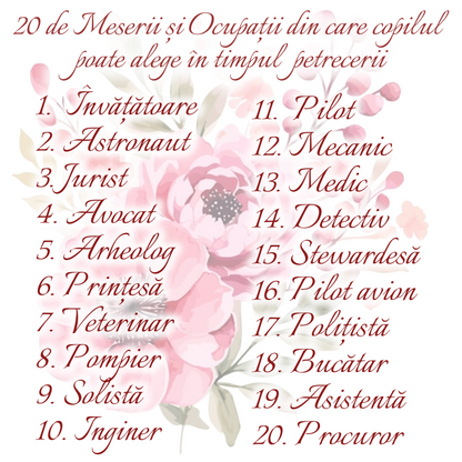 Puzzle din lemn cu Meserii pentru Tava de mot, 20 piese cu Meserii si Ocupatii Pentru Fete, Interactiv, 3 Magneti auto-adezivi,