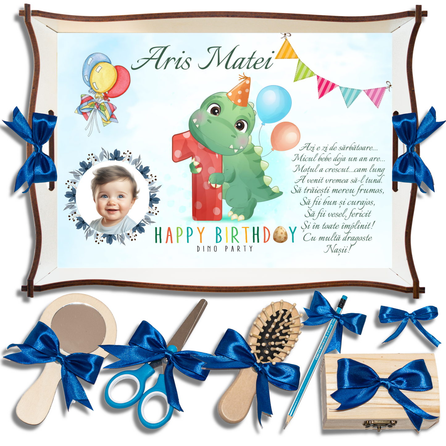 Dinozaur • Tavita de Mot Baieti • Personalizata
