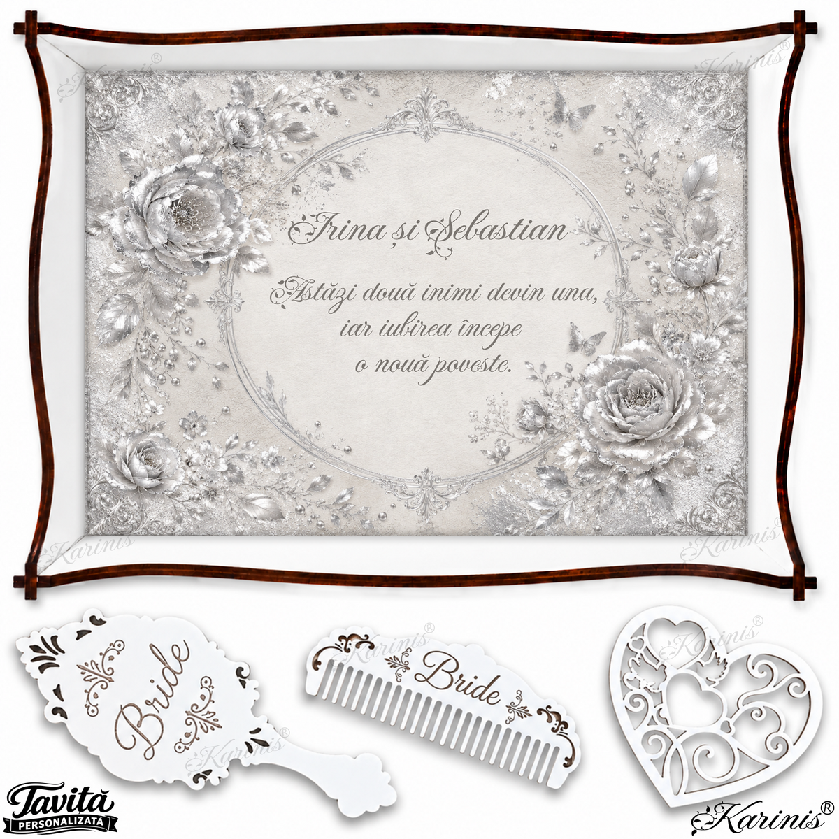 Tăviță de Mireasă Silver Roses M42
