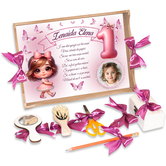 Fetita cu Fluturasi Tavita de Mot Fete  Personalizata