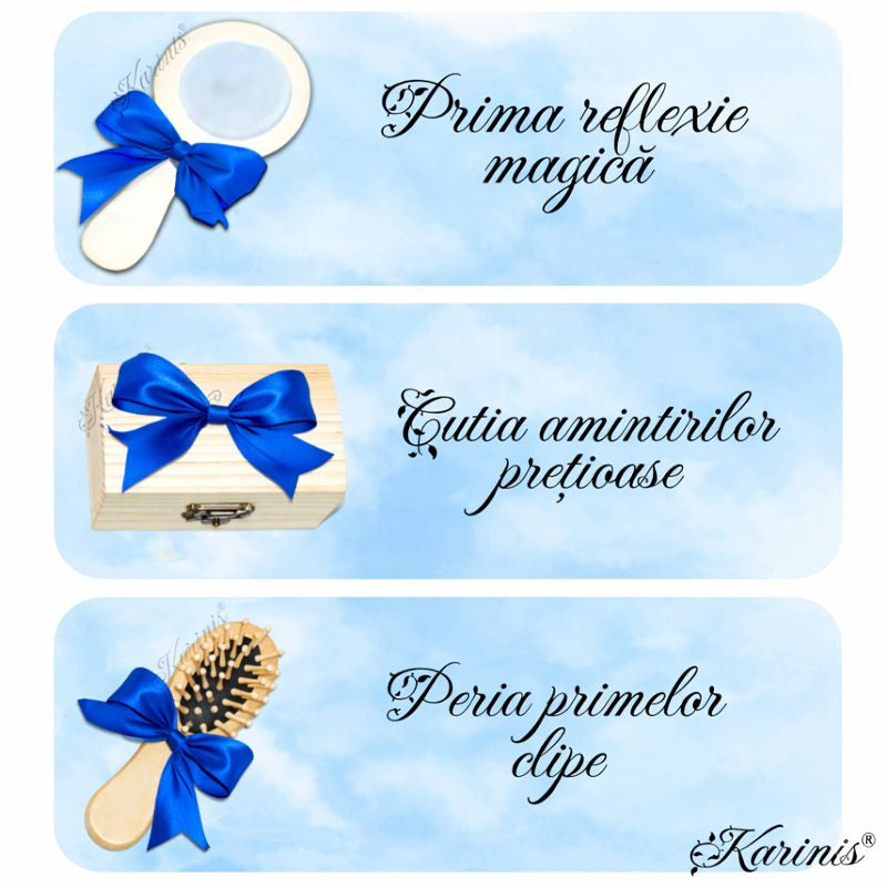 Set Mot Baiat Personalizat cu Tavita Ursulet Marinar, Far si Barca - Aniversare 1 An - Tăvița Personalizată