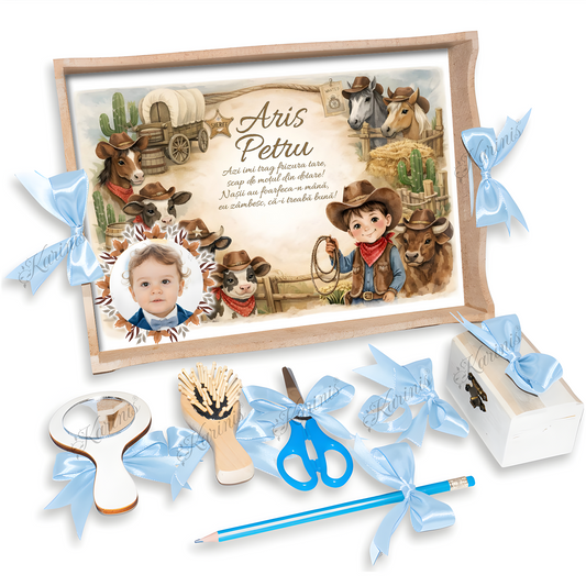 Tavita Mot Cowboy Wild West – Set pentru Taierea Motului Baby Blue