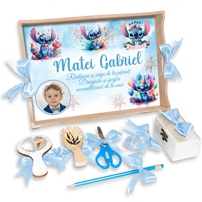 Set Mot Stitch – Tavita Personalizata Baby Blue - Tăvița Personalizată