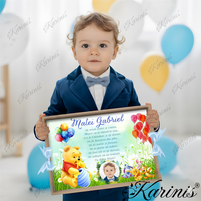 Tavita Mot Winnie The Pooh Baby Blue – Set Personalizat cu Funde Blue - Tăvița Personalizată