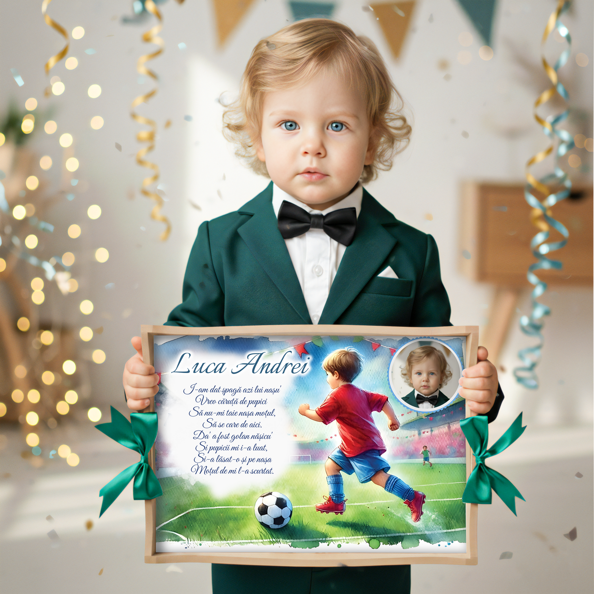 Set tava fotbal pentru mot – design teren verde football