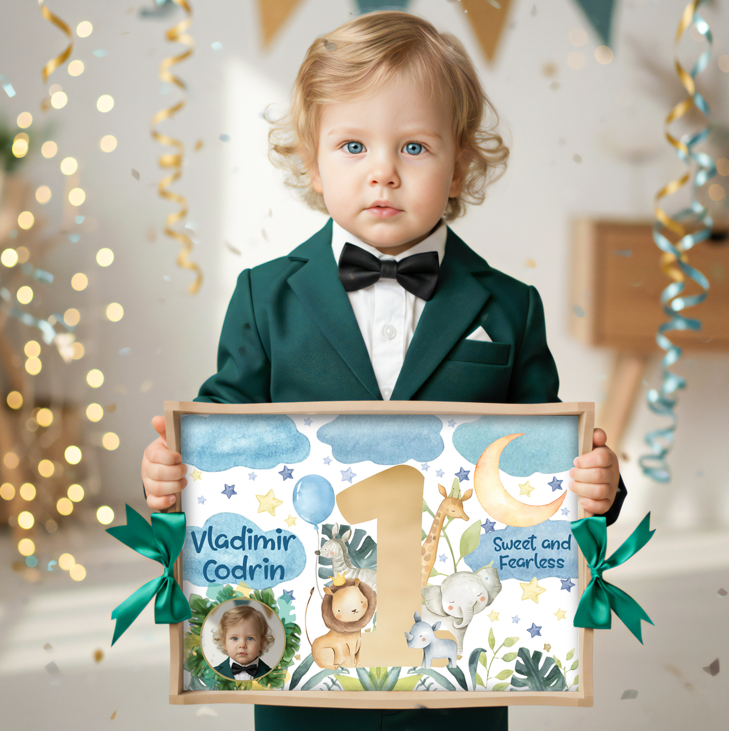 Set tăviță moț tematic Safari cu animăluțe din junglă