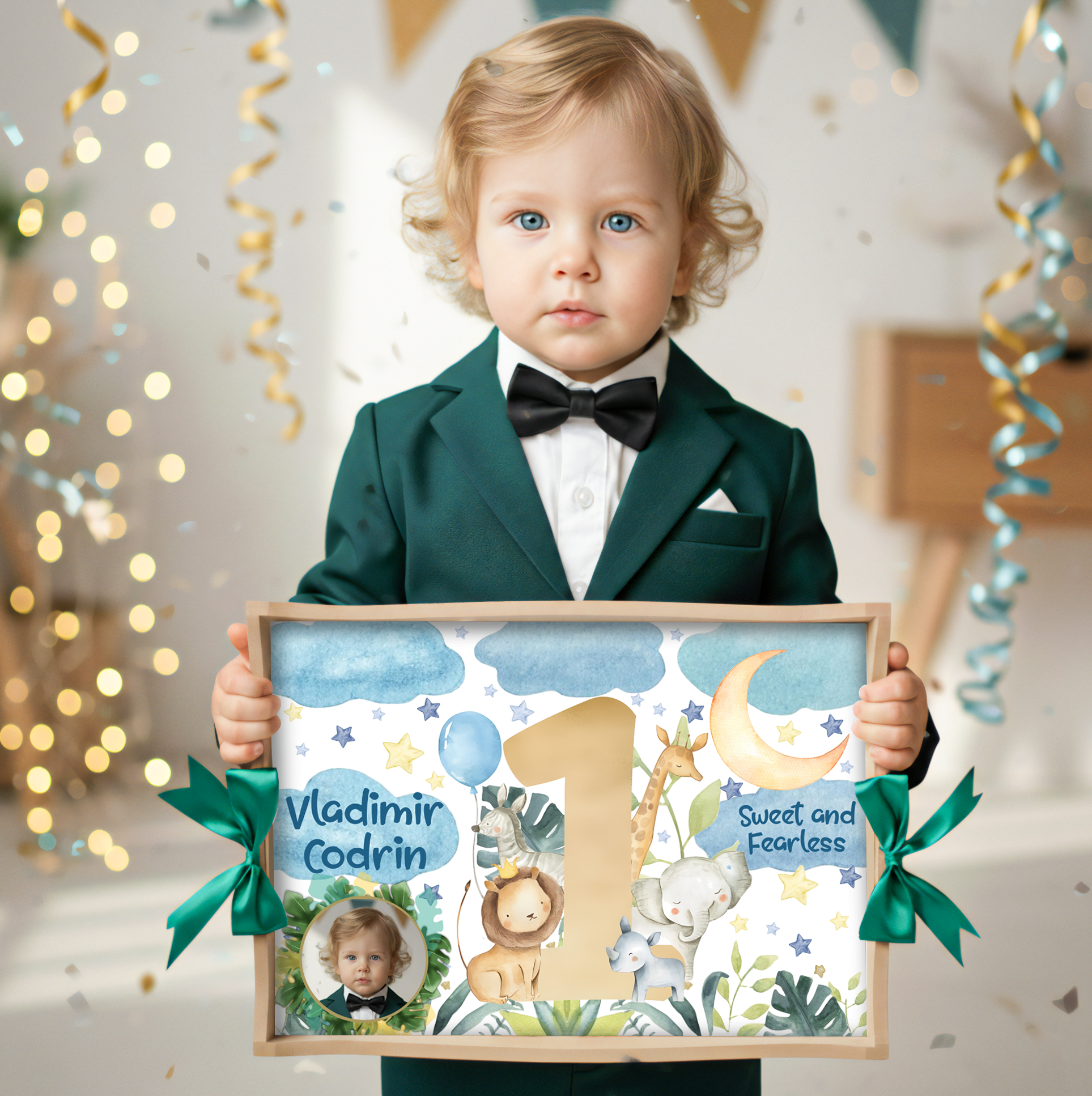 Set tăviță moț tematic Safari cu animăluțe din junglă