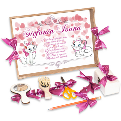 Pisica Marie • Tavita de Mot Fete • Personalizata