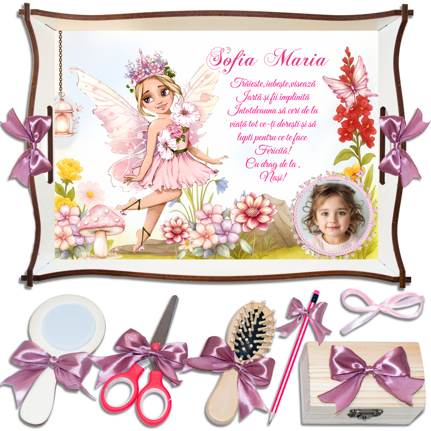 Tăviță de moț cu zână – tavă personalizată pentru prima aniversare