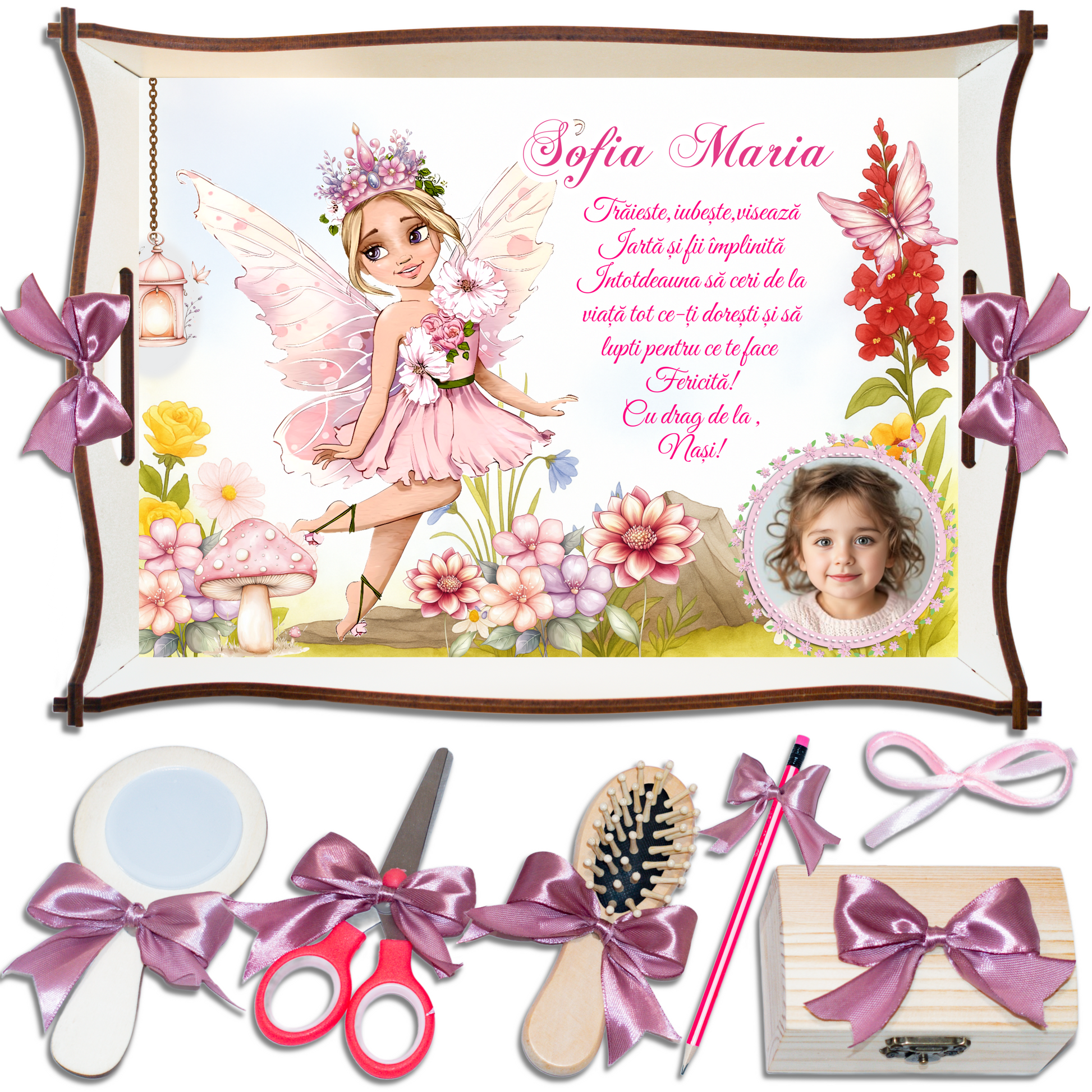 Tăviță de moț cu zână – tavă personalizată pentru prima aniversare