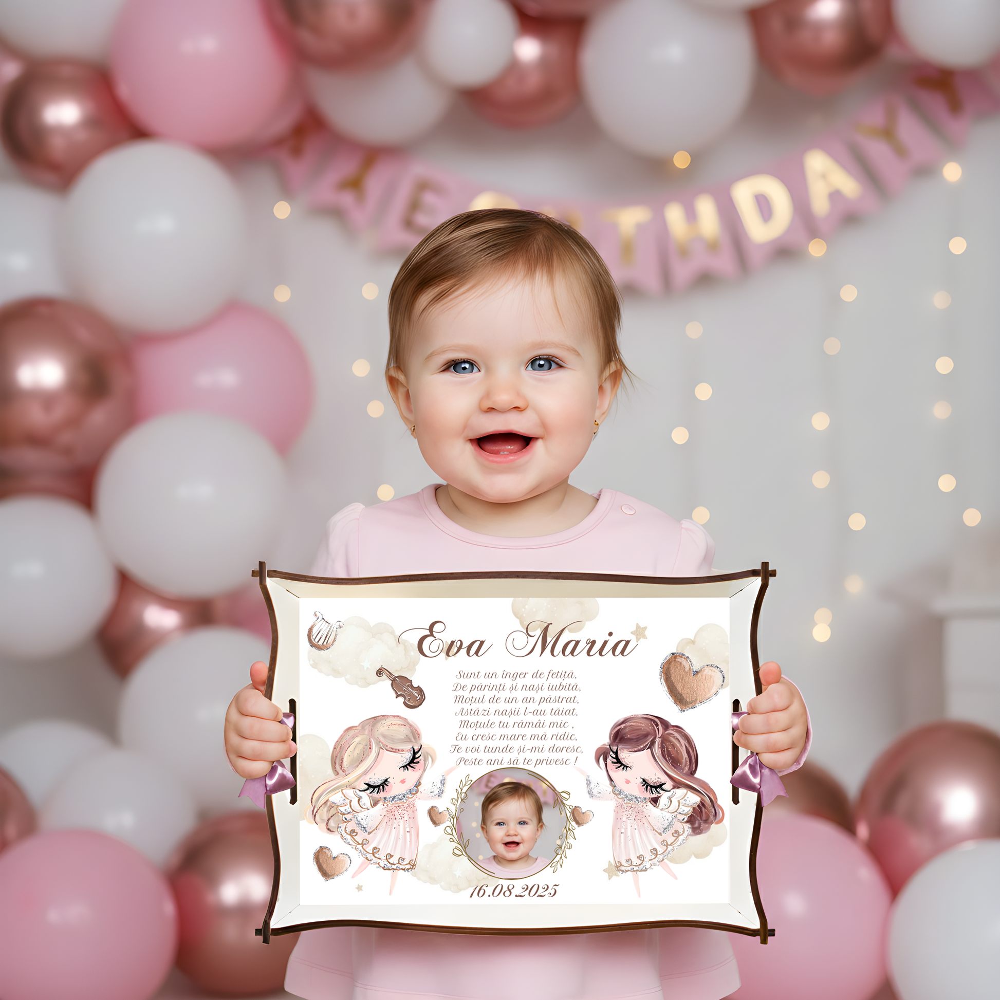 Tavă de moț cu îngerași – model delicat și simbolic pentru 1 an

