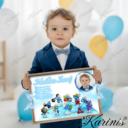 Tavita Mot Strumfi Baby Blue Personalizata - Tăvița Personalizată