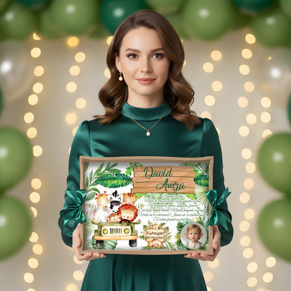 Tava mot safari personalizata, model jungla pentru aniversarea copilului