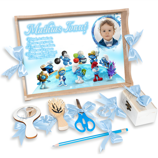 Tavita Mot Strumfi Baby Blue Personalizata