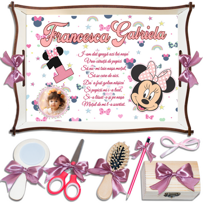 Tavita de mot Minnie – tava personalizata pentru prima aniversare