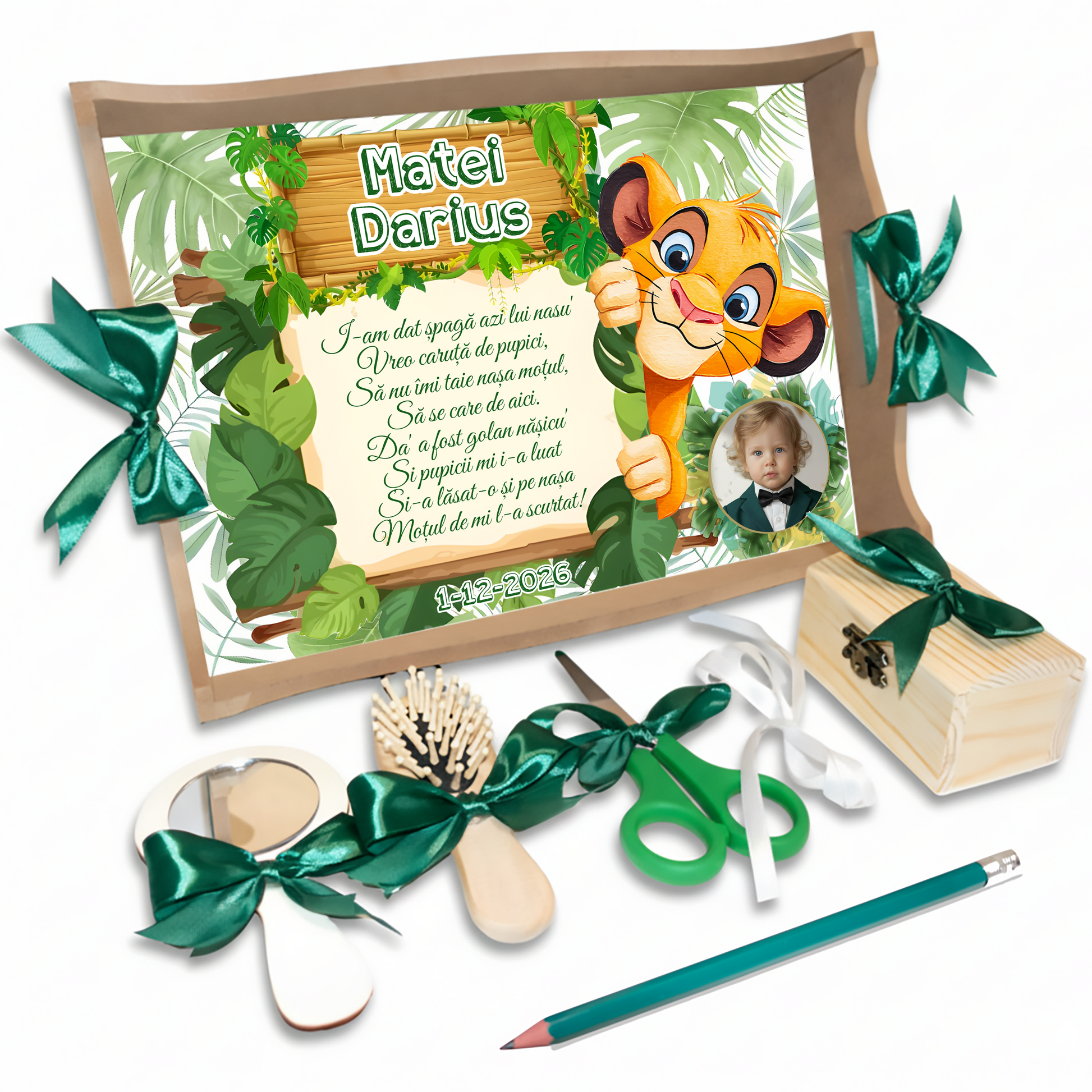 Tavita mot Simba personalizata cu nume si data – tematica Lion King