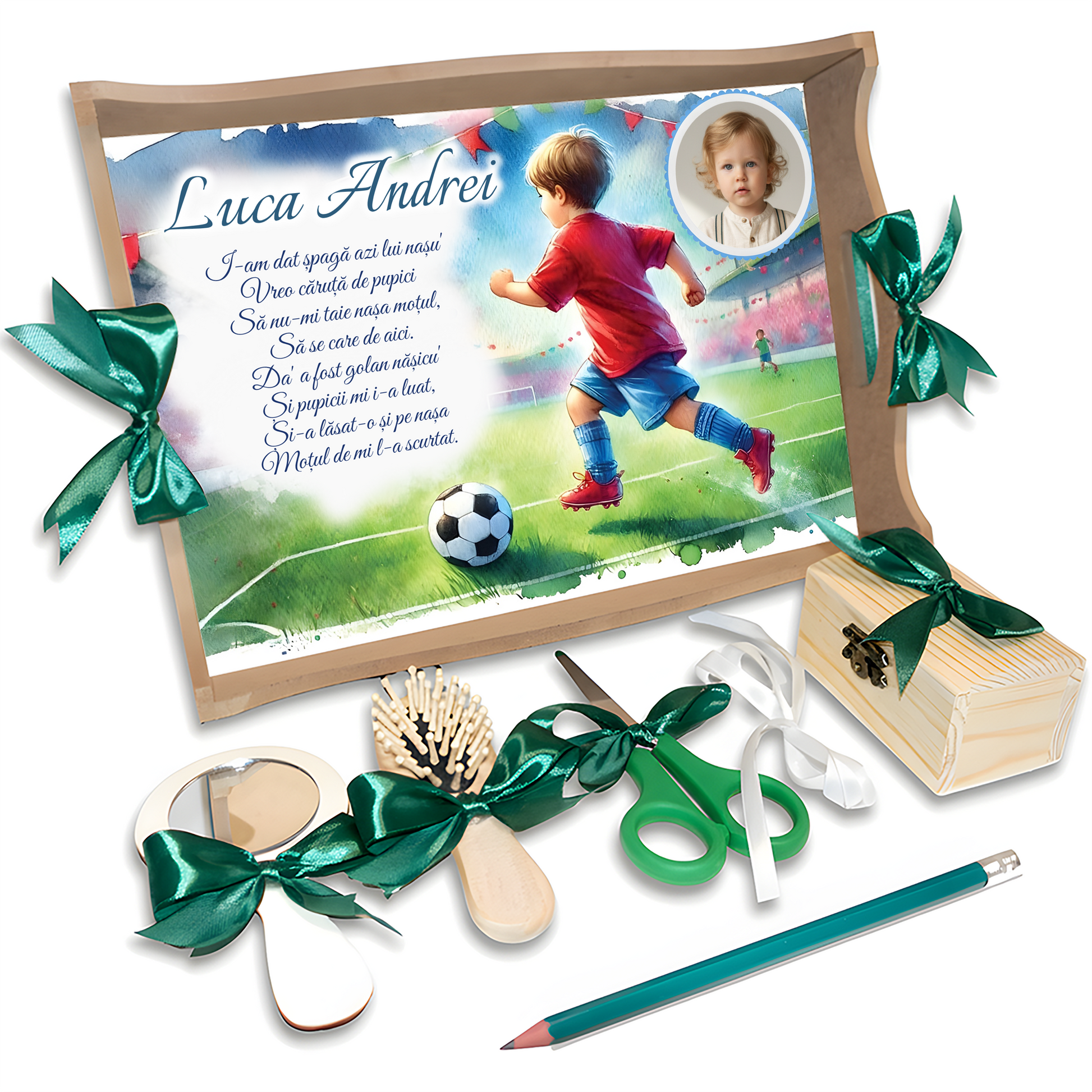 Tavita mot fotbalist personalizata cu nume si data – tematica fotbal