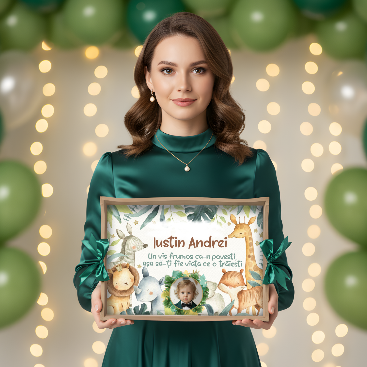 Tava Jungle Animals pentru taierea motului, model safari cu animalute