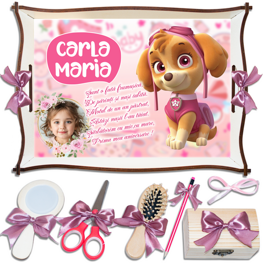 Patrula Catelusilor Paw Patrol Tavita de Mot Fete Personalizata
