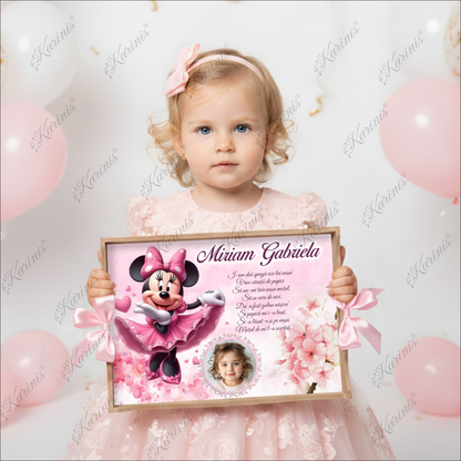 tavita-mot-minnie-mouse-roz-flori-de-cires-personalizata-poza-set-aniversar-karinis